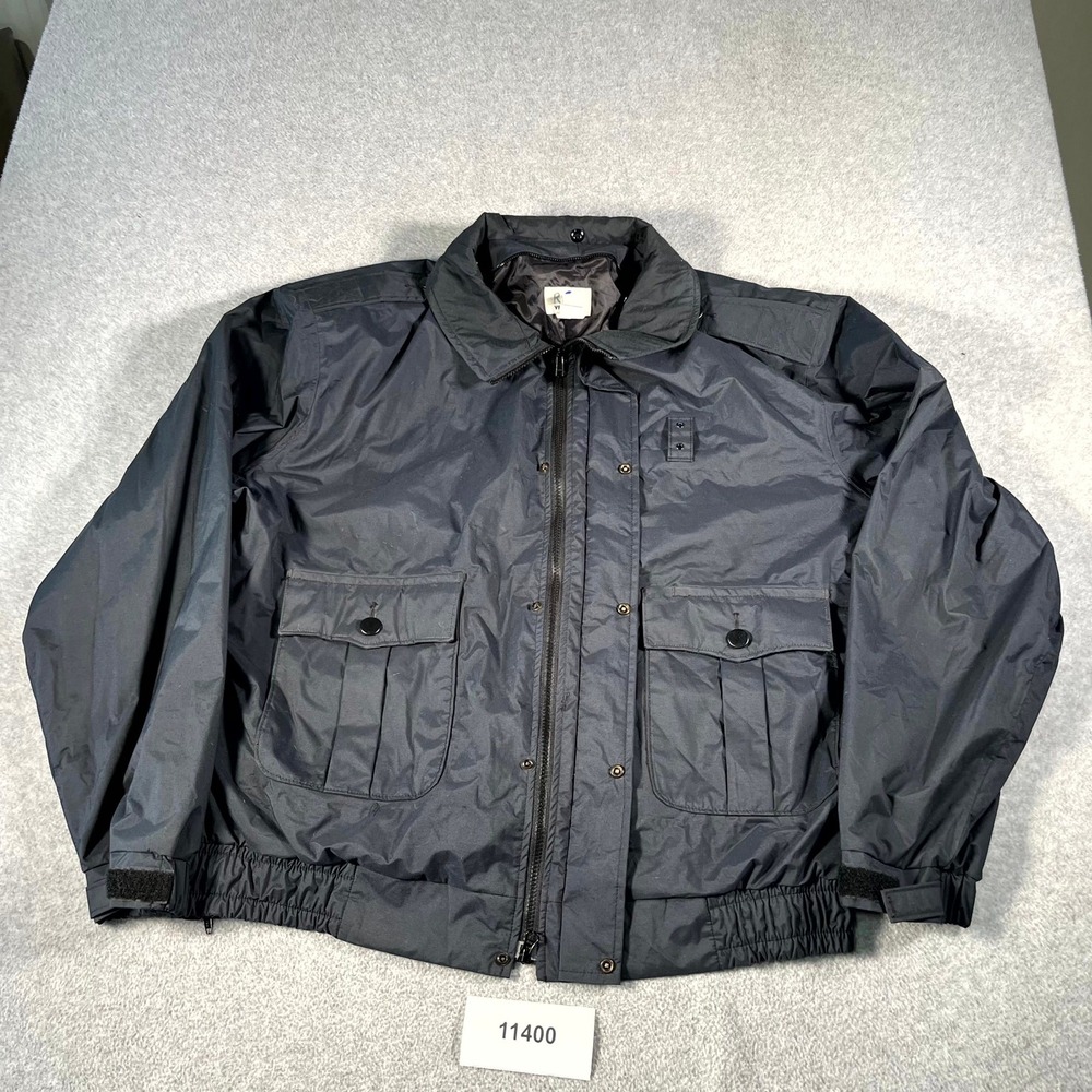 VF Imagewear Bomber Jacket Men's XL Black Waterproof Collared Snap Inside Zipper